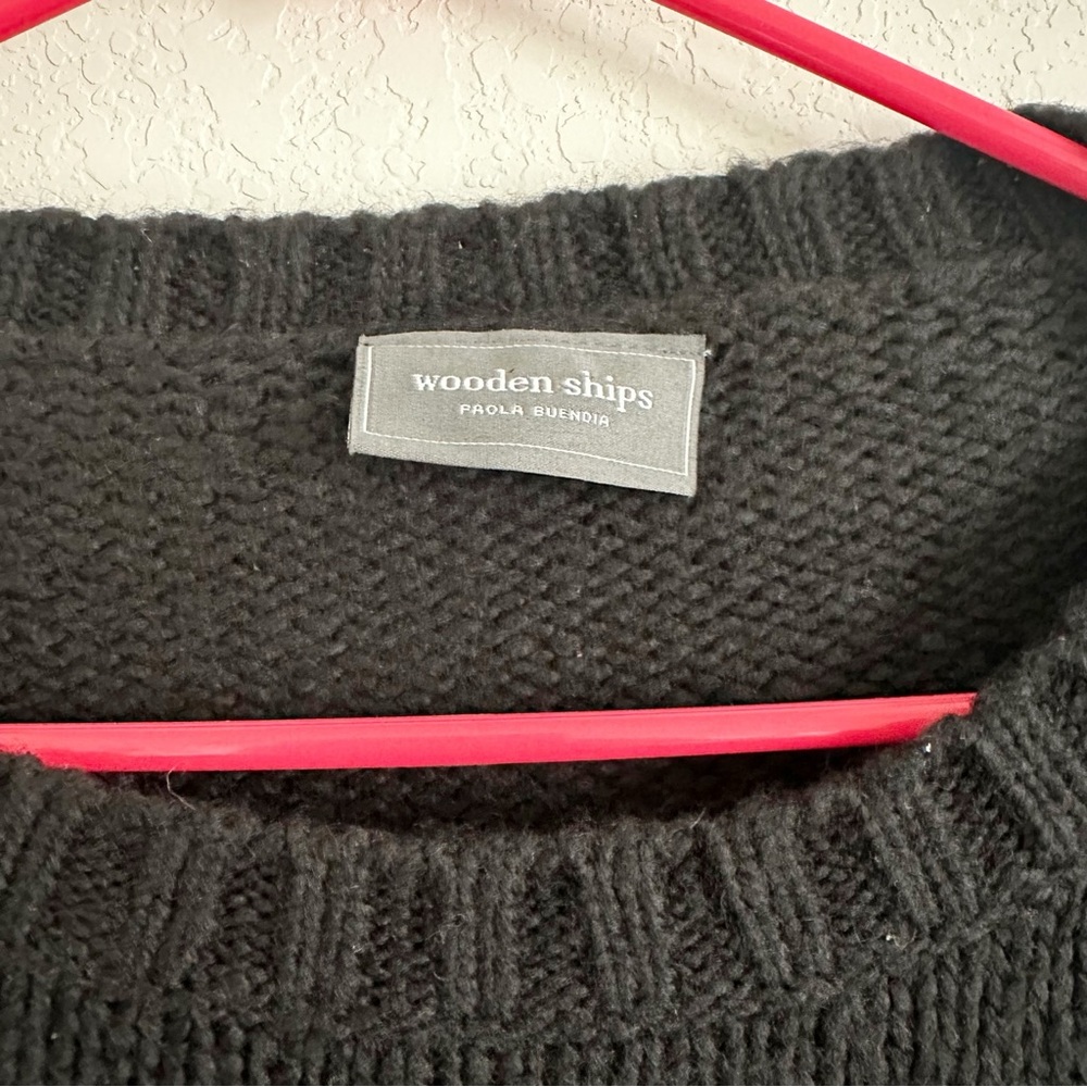Wooden Ships Good Witch Knit Crew Sweater Top Halloween Black Sz L/XL - Picture 3 of 5